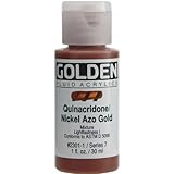 Golden Fluid Acrylic Paint 1 Ounce-Quinacridone Nickel Azo Gold