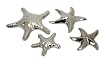 Set of 4 Metallic Silver Nautical Beach Inspired Starfish Table Top Decorations
