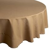 Rose Tree Royal Linen Round 70-Inch Table Cloth, Café au Lait