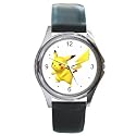 Round Silver Metal Watch of Pokemon Pikachu