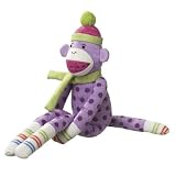 Midwest-CBKLottie Medium Purple Polka Dot Sock Monkey Plush Toy