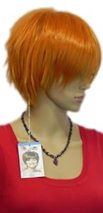 Qiyun Short Orange Straight Spiky Layered Synthetic Hair Full Wig Cosplay