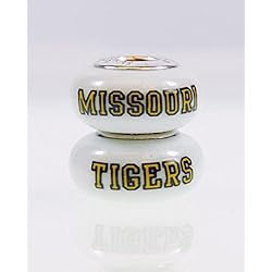 Missouri Tigers Fenton Glass Bead Fits Most Pandora Style Charm Bracelets