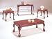 3pcs Traditional Style Cherry Finish Coffee & 2 End Tables Set