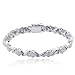 Platinum Plated Sterling Silver Genuine Diamond Accent XO Link Bracelet, 7.25"