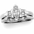 14K White Gold Diamond Wedding Set - 0.80 Ct.