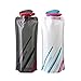 Portable Eco-friendly BPA Outdoor Collapsible Adventure Foldable Sport Water Bottle Bag for Traveling, Camping, Hiking, Walking, Running White Black ( 2 Pack )