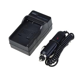 Premium Np-40 Battery Home Travel Charger with Car Adapter for Casio Exilim EX-FC100 / EX-FC100BK / EX-FC100WE