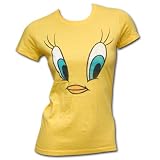 Looney Tunes Tweety Bird Grin Yellow Junior's T-shirt