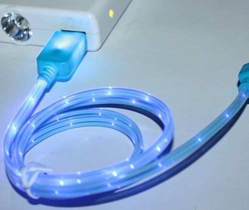 Brightechworld Iphone 5 LED Charger, Light up Charging Cable Luminescent Visible Smart Charger & Sync Cable for Apple Iphone 5 5s 5c Ios7 (Blue)