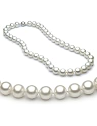 14k Gold 8.5-9mm White Freshwater Cultured Pearl Necklace AAA Quality, 20 Inches