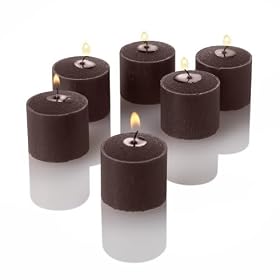 Set of 72 Votive Candles 10 Hours, Brown Cinnamon Bun Scent