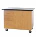 Diversified Woodcrafts 4332KF Solid Oak Wood Mobile Instructor's Desk with Storage, Flat ChemGuard Top, 36" Width x 84" Height x 16" Depth