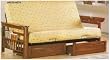 BEAUTIFUL FUTON FRAME W. WEATHERED OAK ARMS