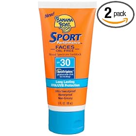 Banana Boat Sport Faces Broad Spectrum Sunblock, SPF 30, 3-Ounce Tubes (Pack of 2)