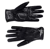 Harley-Davidson® Women's Perforated Full-Finger Leather Gloves. Embroidered hook-and-lopp fastener. 98346-09VW