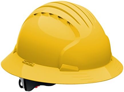 Evolution Deluxe 6161 280-EV6161-20 Full Brim Hard Hat with HDPE Shell, 6-Point Polyester Suspension and Wheel Ratchet Adjustment