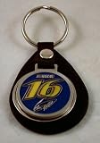 Greg Biffle NASCAR Leather and Pewter Keychain