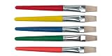 Charles Leonard Brushes, Stubby Flat, Red, Yellow, Blue, Green, Orange, 5/Set (73295)