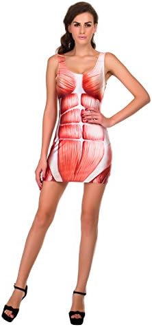 SHOLOV Summer Digital printing Muscles Sleeveless Tank Dress
