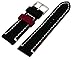 Rev Genuine Crazy Horse Dual Color Leather Watch Replacement Band - Nero Black/Red 18mm, 20mm, 22mm or 24mm (24mm)