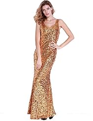 Polyester Sequined Stretchy Mermaid Evening Dress 