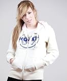 Roxy Patched Heart Full Zip Fleece Hoody in Milk