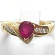 14K Yellow Gold Ruby and Diamond Ring