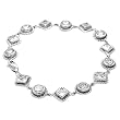 Tressa Sterling Silver Colorless Square-cut and Circle-cut Cubic Zirconia Link Bracelet