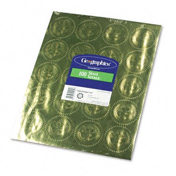Geographics 20014 - Gold Foil Embossed Official Seal of Excellence Seals, 100/Pack