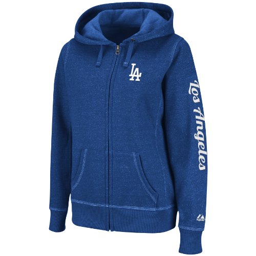 MLB Los Angeles Dodgers Steppin' Up Full Zip Marled Fleece Hoodie Women's