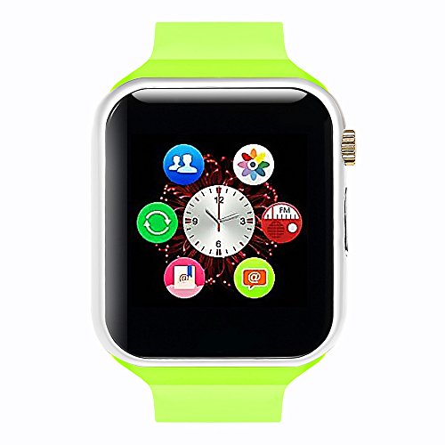 Lincass Smart Watch Bluetooth Fitness WristWatch with Camera Waterproof Smartwatch with Camera Pedometer Anti-lost Men Women Bracelet Watch for iphone IOS Samsung Android Smartphone (Green)