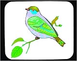 Decorated Mouse Pad with green, perching, cock, bird, animal, chiffchaff