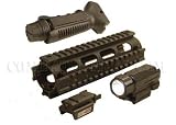 AR15 M4 6.5 inch Quad Rail Hand Guard Laser Sight LED Flashlight Deluxe Combo