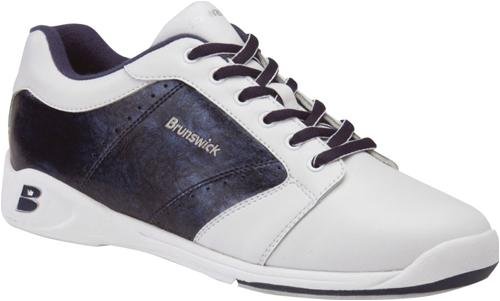 Brunswick Bowling Shoes-Brunswick Mens Roller White/Blue Swirl Bowling Shoes-Mens Brunswick Bowling Shoes