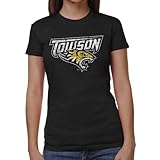 NCAA Towson Tigers Ladies Distressed Primary Junior's Tri-Blend T-Shirt - Black