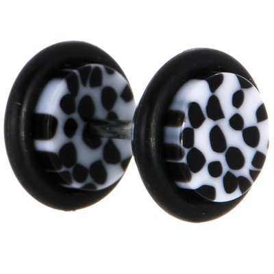 Get the look of a real 0 gauge acrylic plug piercing with this fake flesh 