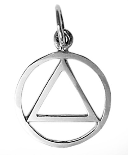 Alcoholics Anonymous AA Symbol Pendant, #867-1, Sterling Silver, Flat Look Style