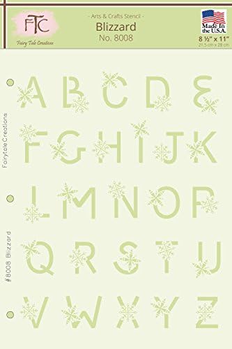 Fairytale Creations Blizzard Alphabet Stencil, 8 1/2" L X 11" H