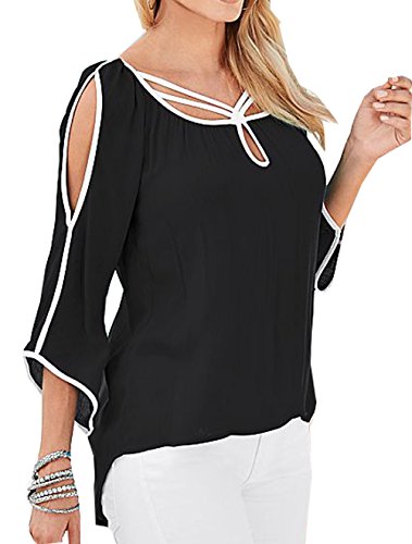 Fairviewer Women's Loose Chiffon Long Sleeve Shirt Tops