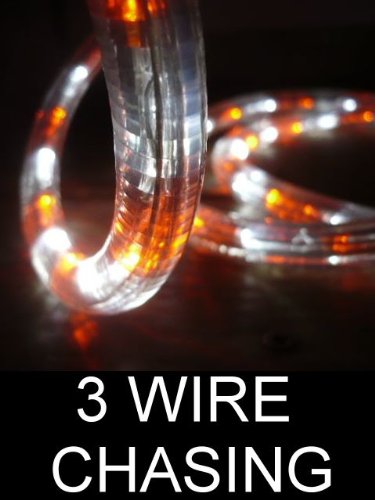 18Ft Rope Lights; 3wires orange and pure white chasing LED Rope Light Kit; Christmas Lighting; outdoor rope lighting