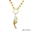 DV ITALY Stylish Necklace With 66.00ctw Genuine Chalcedonies Made of 14K/925 Gold plated Silver. Total item weight 37.4g Length 20in