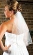 1 Layer Waist Length Wedding Veil w/ Rattail Edge
