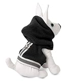 Doggles DOOWFJ12-01 Fleece Jacket Black and Gray - Size 12