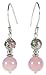 Sterling Silver Cloisonne with Rose Quartz Drop Earrings