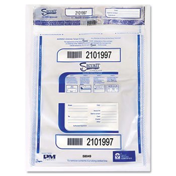New-PM Company 58048 - Triple Protection Tamper-Evident Deposit Bags, 9 x 12, Clear, 100/Pack - PMC58048