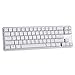 Qisan Keyboard Mechanical Wired Keyboard Blue Switch 68-Keys Mini Design (60%) Gaming Keyboard Come with Free Data OTG Cable White Silver Magicforce