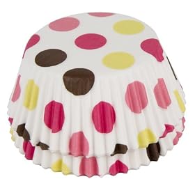 Fox Run 6935 Polka Dots Paper Standard Baking Cups