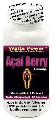 New Watts Power Pure Amazon Acai Berry 1200mg of Freeze Dried