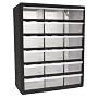 HOMAK HA01018001 18-Drawer Plastic Parts Organizer